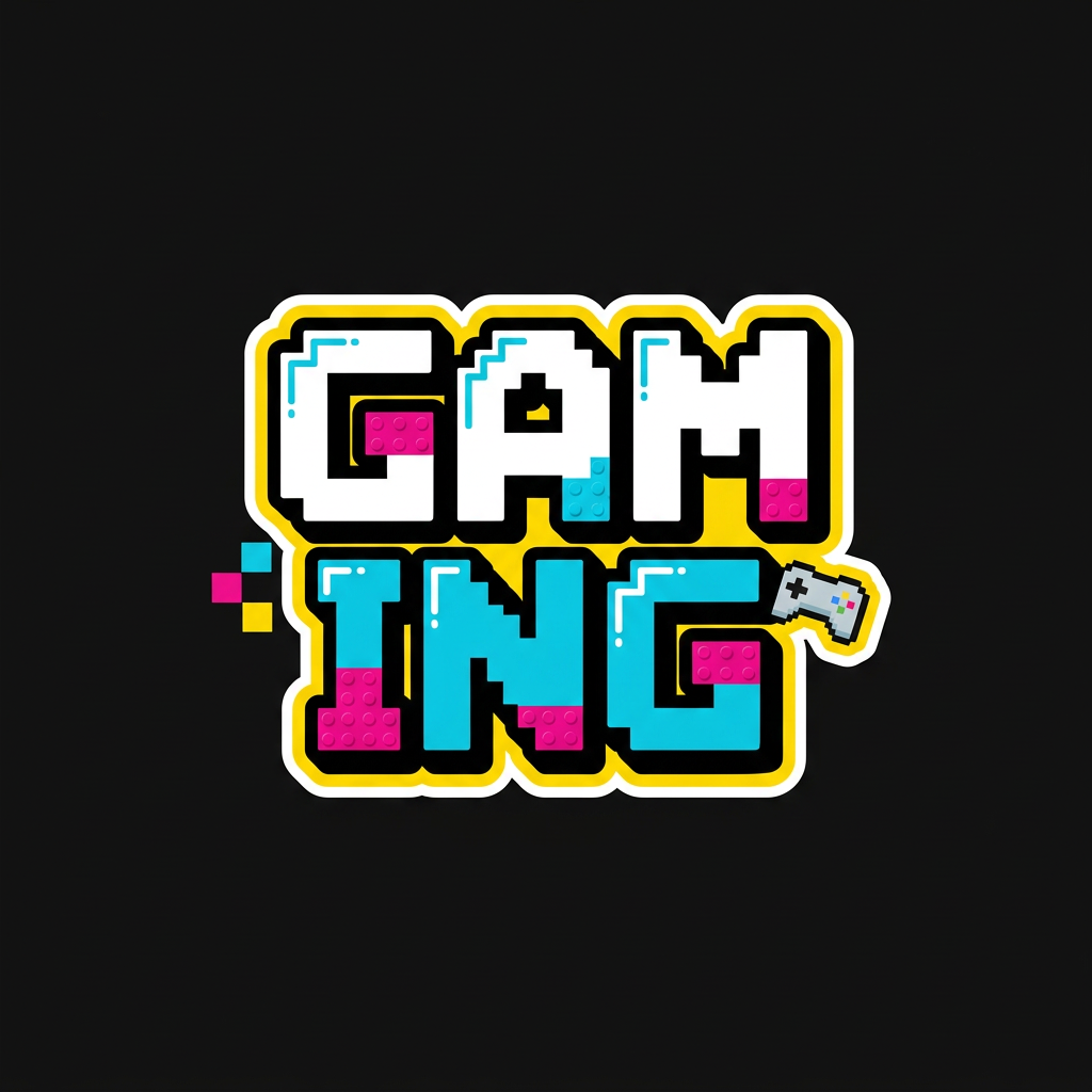 Gaming collection typography icon