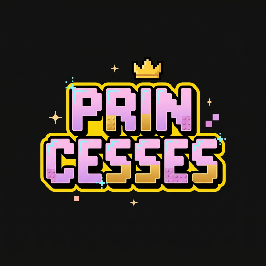 Princesses collection typography icon
