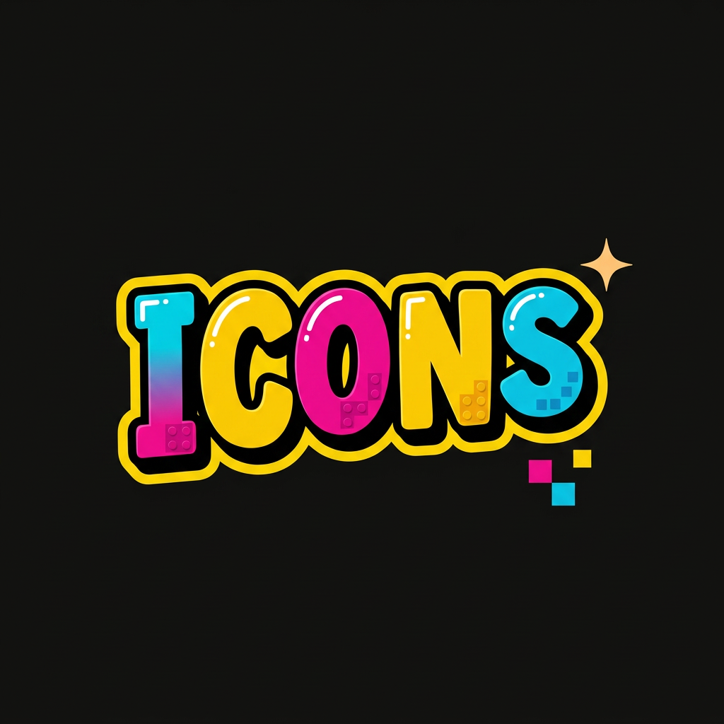 Icons collection typography icon