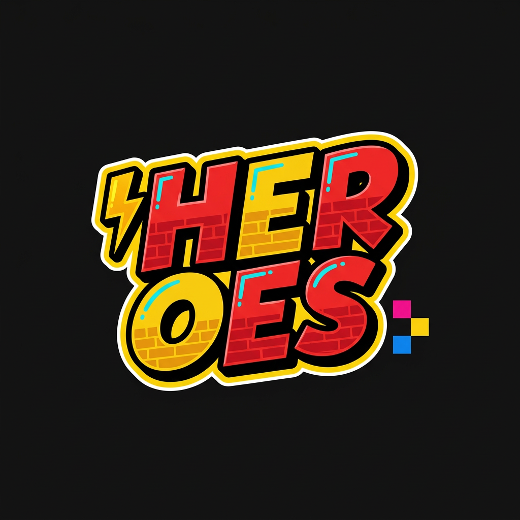 Heroes collection typography icon