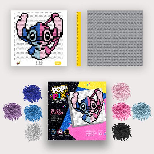 POP! PIX Stitch & Angel Duo — Pixel Art Building Kit