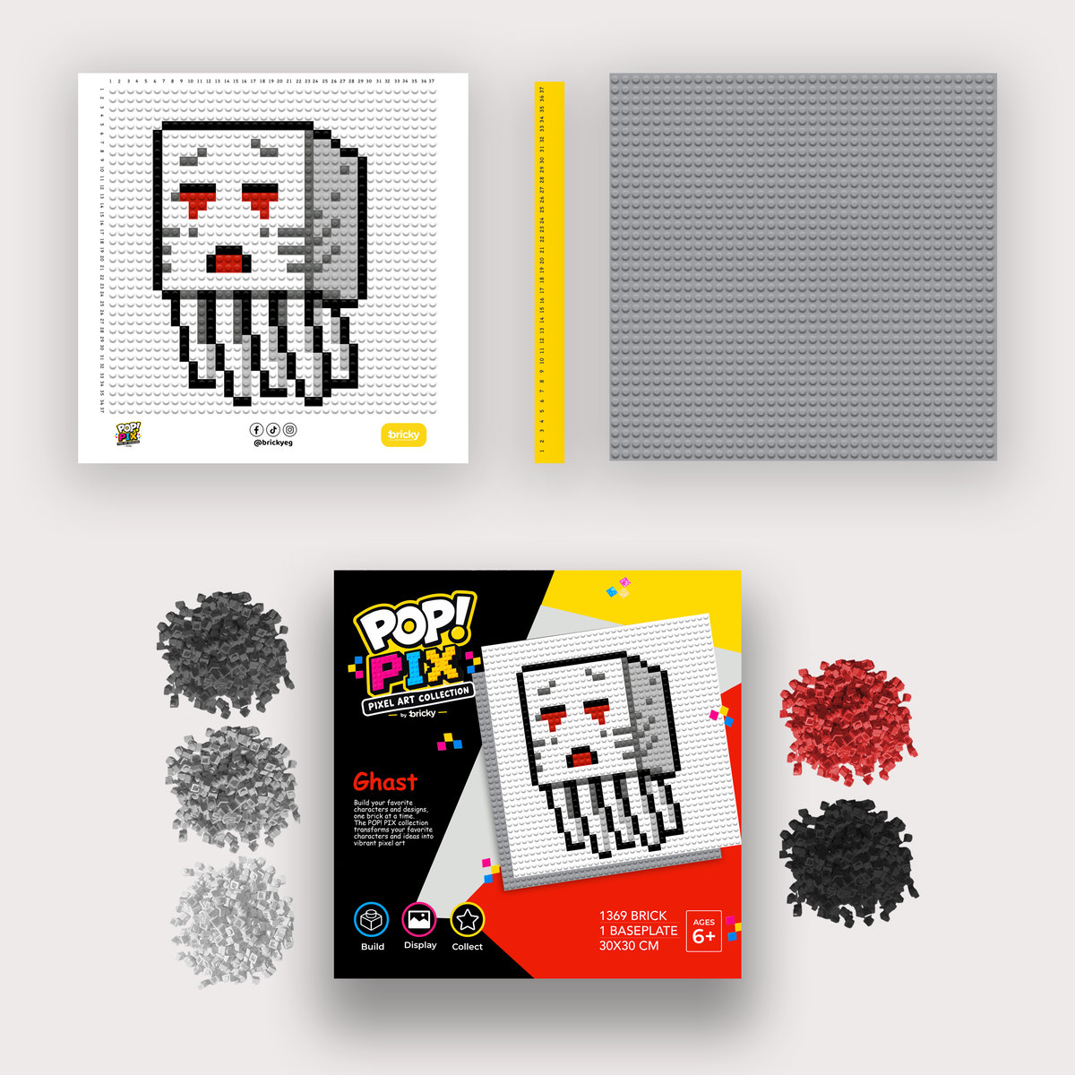 POP! PIX Ghast— Pixel Art Building Kit