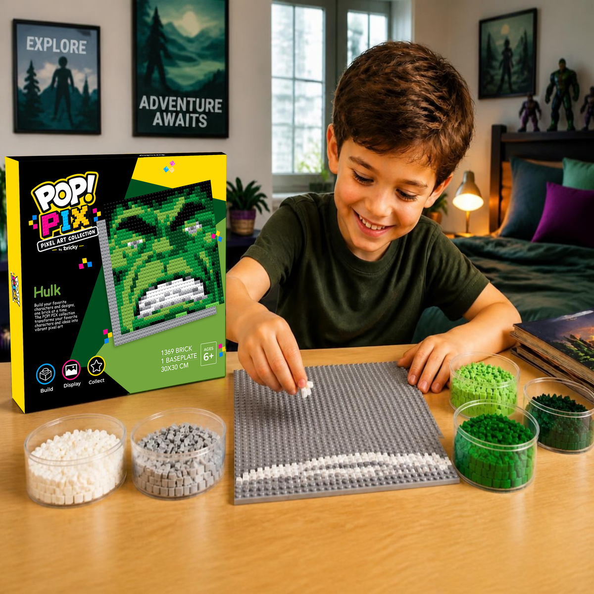 POP! PIX Hulk — Pixel Art Building Kit