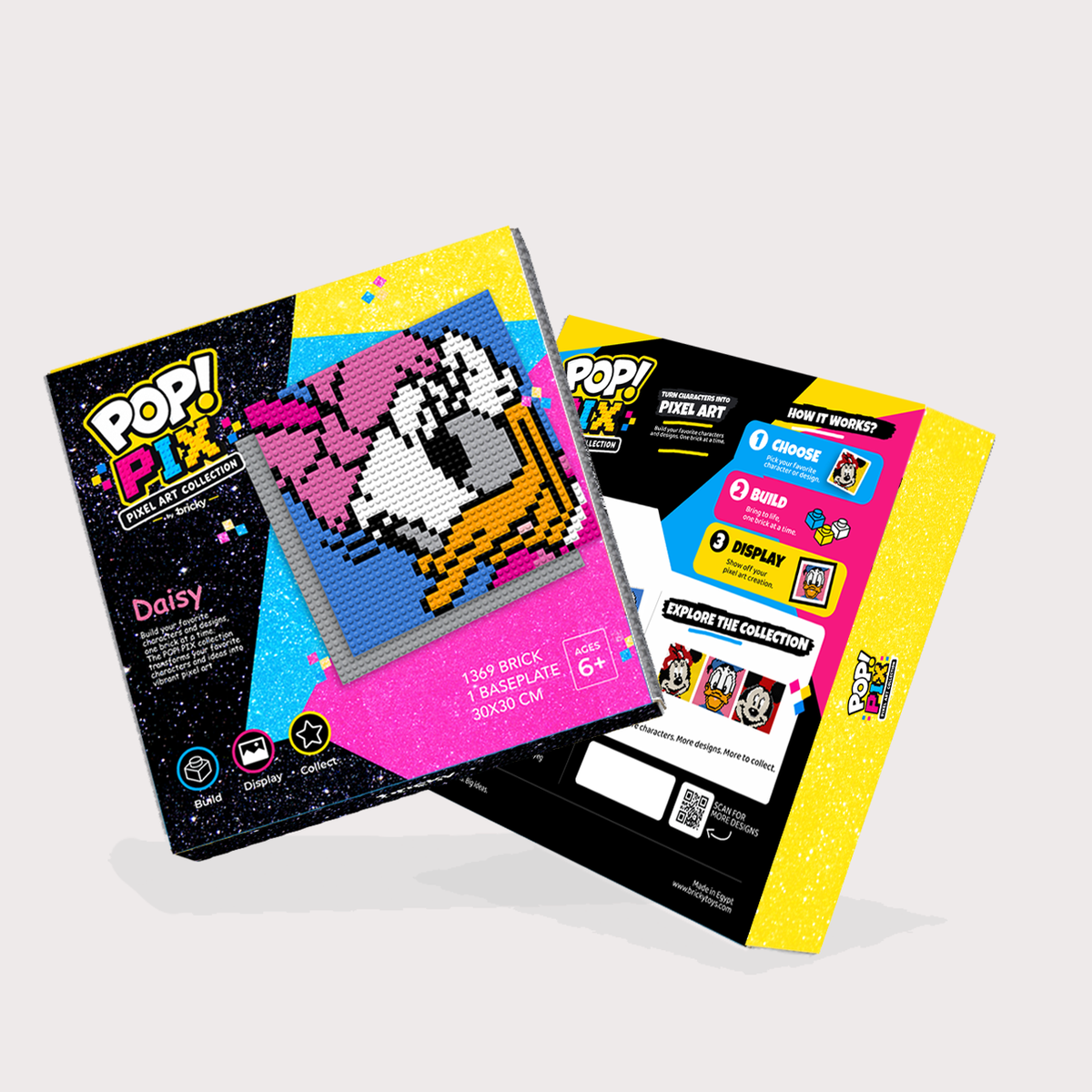 Bricky POP! PIX Daisy building kit front and back packaging