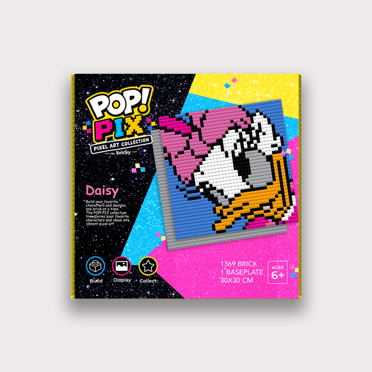 Bricky POP! PIX Daisy pixel art building kit front packaging