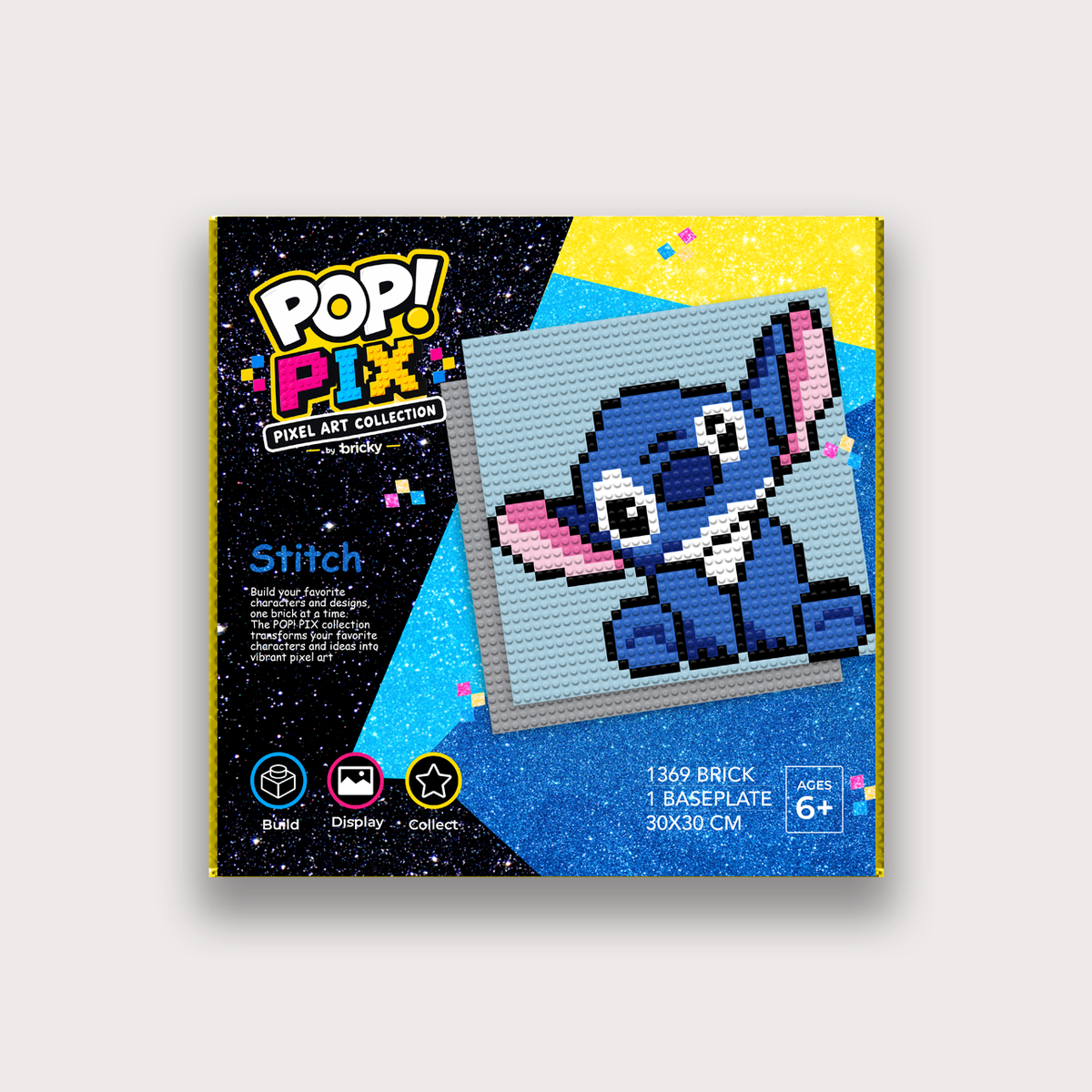 Bricky POP! PIX Stitch pixel art building kit front packaging