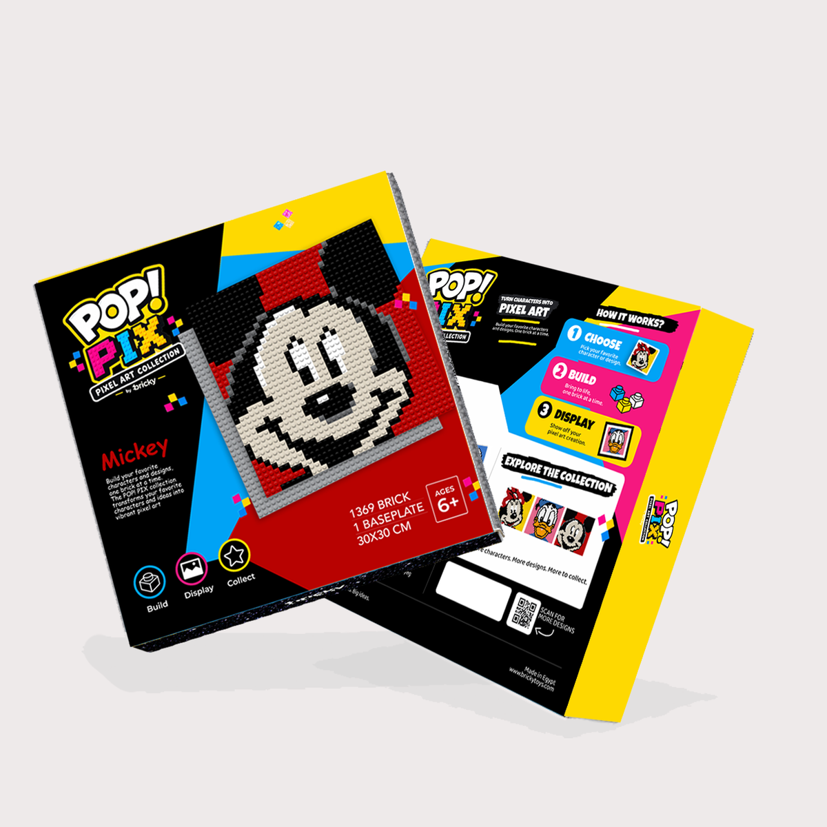 Bricky POP! PIX Mickey building kit front and back packaging